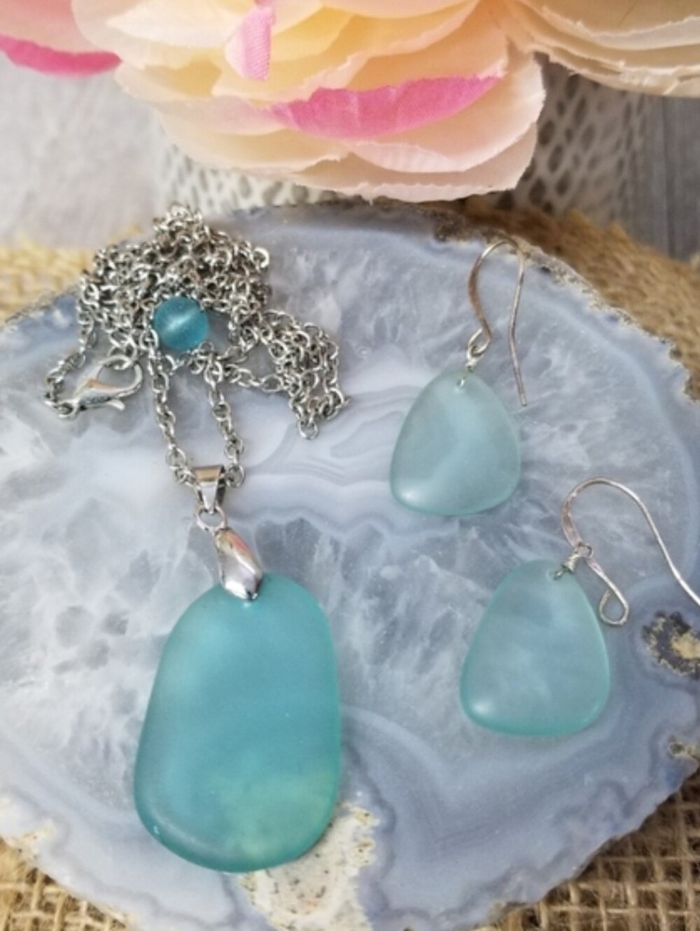 Aqua Blue Jewelry Set